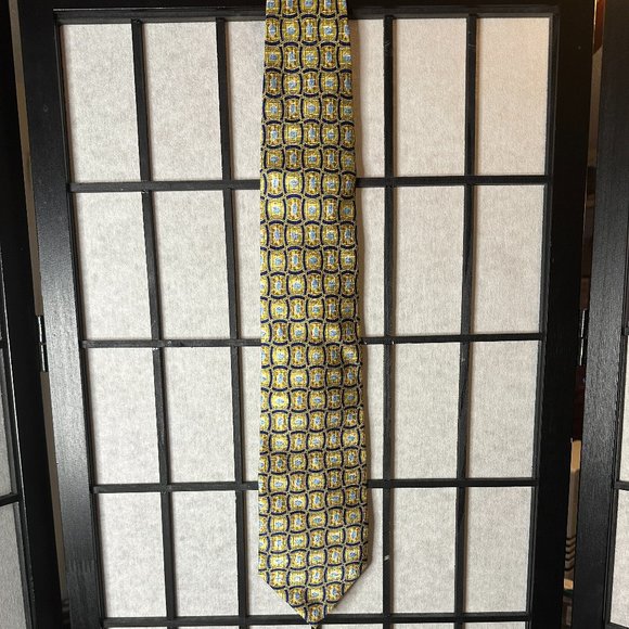 Vintage Collectable Pfizer Men's Silk Tie Gold 56" Long